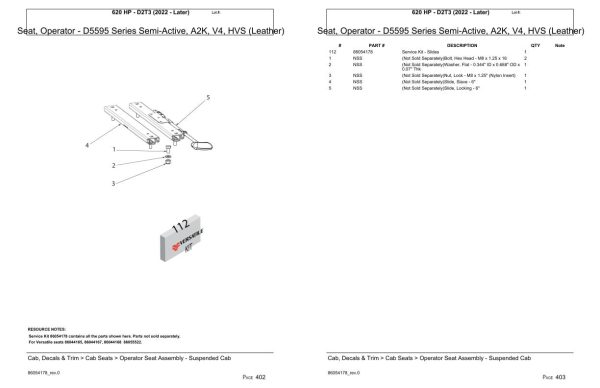 Versatile Tractor 620 HP D2T3 Parts Catalog 2022 2
