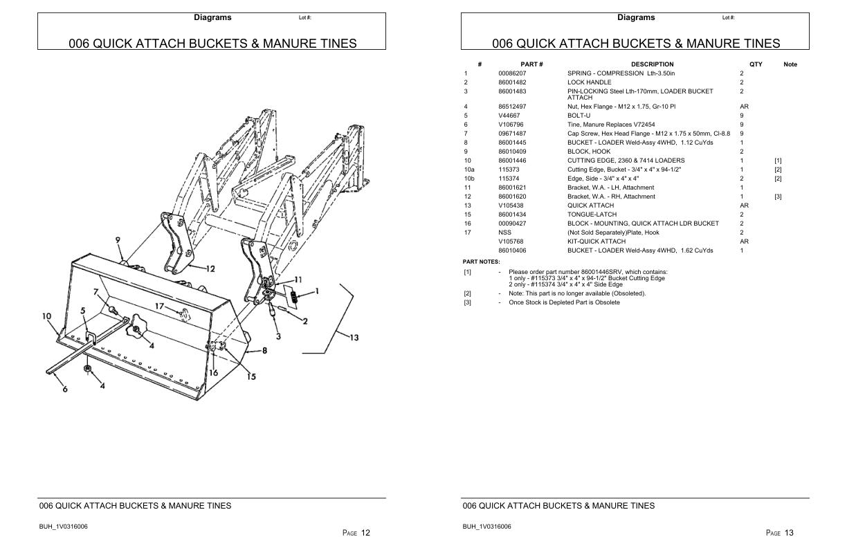Versatile Tractor 7514 Loader Parts Catalog 19941997