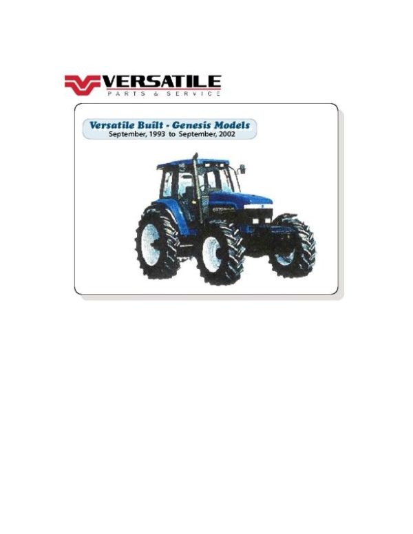 Versatile Tractor 8670A 6 CYL Genesis Parts Catalog 2001 2002 1