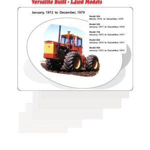 Versatile Tractor 900V Series II 4WD Parts Catalog 1976 1