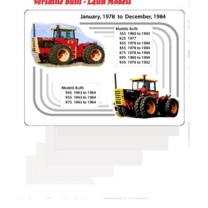 Versatile Tractor 945V Parts Catalog 1983 1