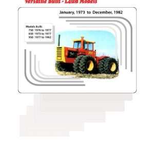 Versatile Tractor 950V Large 4WD Parts Catalog 1982 1