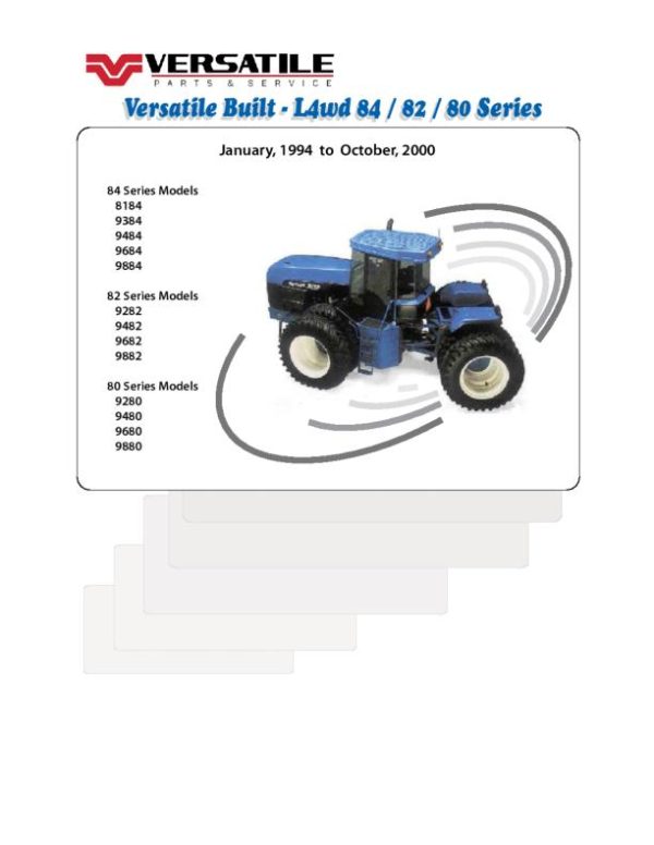 Versatile Tractor 9882 Parts Catalog 1996 1999 1