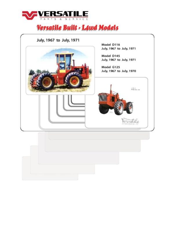 Versatile Tractor D118 4WD Parts Catalog 1967 1968 1