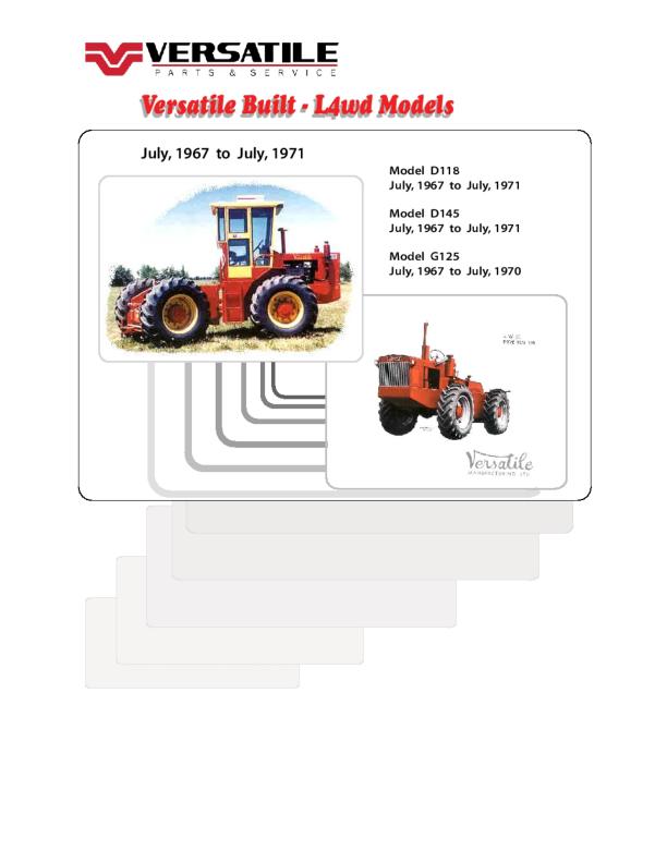 Versatile Tractor D118 4WD Parts Catalog 1967 1968 1