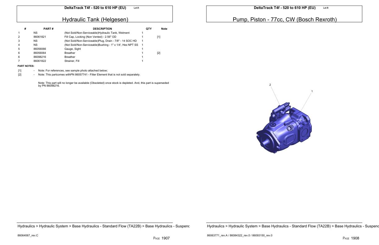 Versatile Tractor DeltaTrack T4f 520 to 610 HP EU Parts Catalog 1