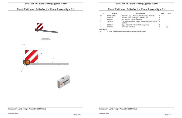 Versatile Tractor DeltaTrack T4f 520 to 610 HP EU Parts Catalog 2022 2