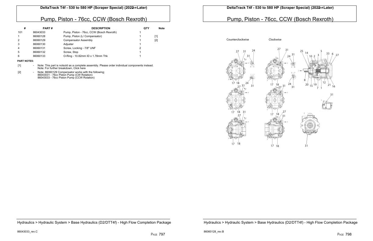 Versatile Tractor DeltaTrack T4f 530 to 580 HP Scraper Special Parts Catalog 2022 1