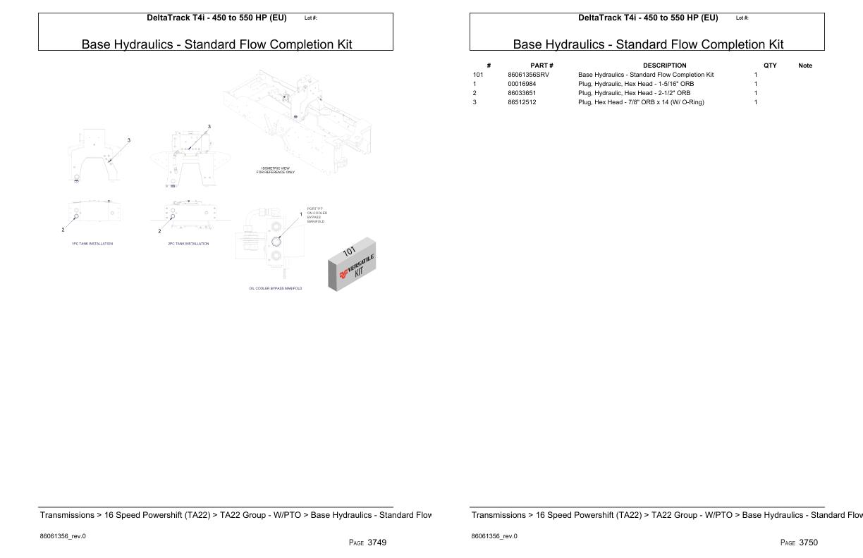 Versatile Tractor DeltaTrack T4i 450 to 550 HP EU Parts Catalog 1