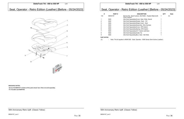 Versatile Tractor DeltaTrack T4i 450 to 550 HP Parts Catalog 1