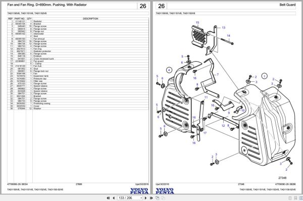 Volvo Penta Engine TAD1150 52VE Parts Manual 2