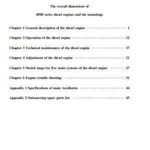 Xinchai Engine 2 4t 498 Series Operation Maintenance Manual 2008 EN 1