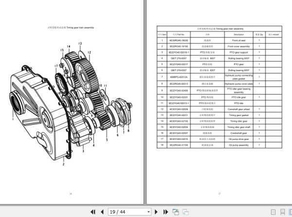 Xinchai Engine 3E22YG51 Parts Catalog 2020 EN ZH 2