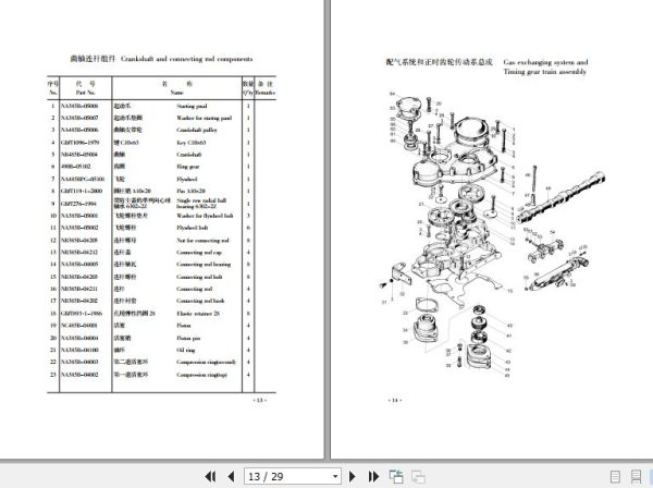 Xinchai Engine NC485BPG Parts Catalog EN ZH 2