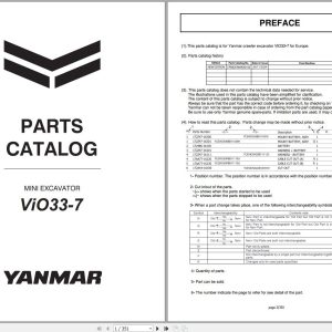 Yanmar Mini Excavator VIO33 7 Parts Catalog CPB82ENMA00100 1