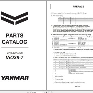 Yanmar Mini Excavator VIO38 7 Parts Catalog CPB83ENMA00100 1