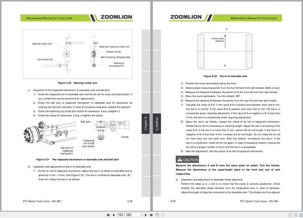 Zoomlion Truck Crane ZTC Series Maintenance Manual 2