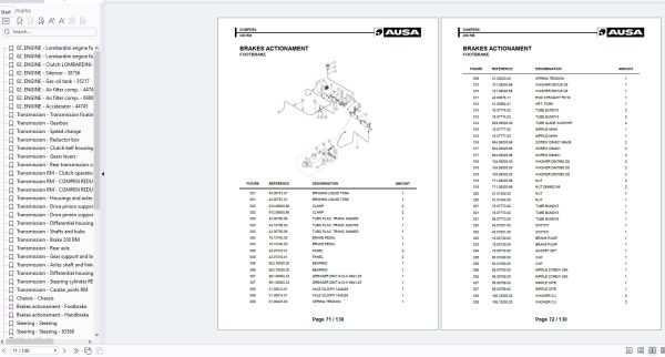 AUSA Forklift Dumper Telehandler Multiservice Part Catalog PDF 466MB 2