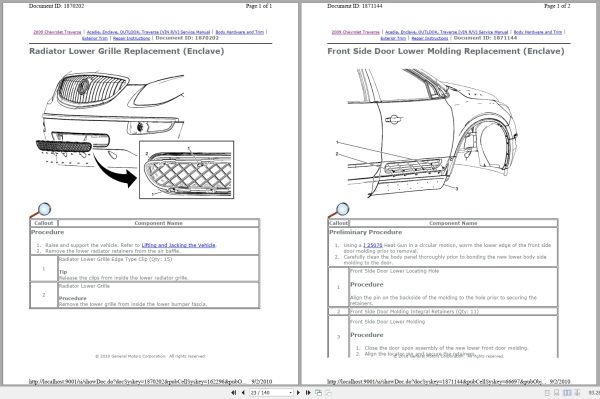 Acadia Enclave Outlook Traverse 2009 Service Manual 2