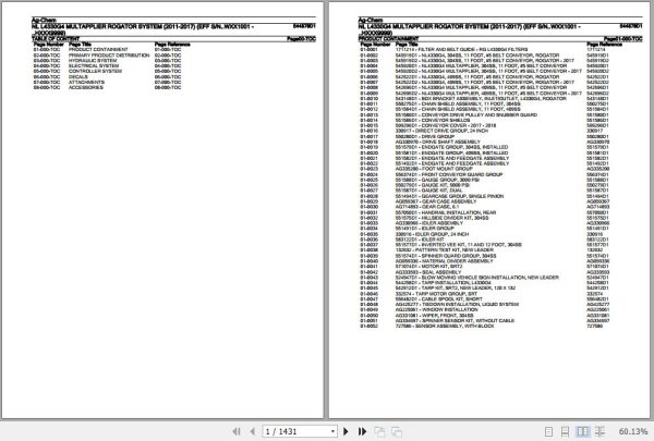 Ag Chem Multapplier Rogator System NL L4330G4 Parts Catalog 544878D1 1