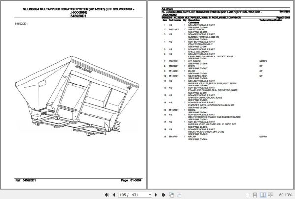 Ag Chem Multapplier Rogator System NL L4330G4 Parts Catalog 544878D1 3