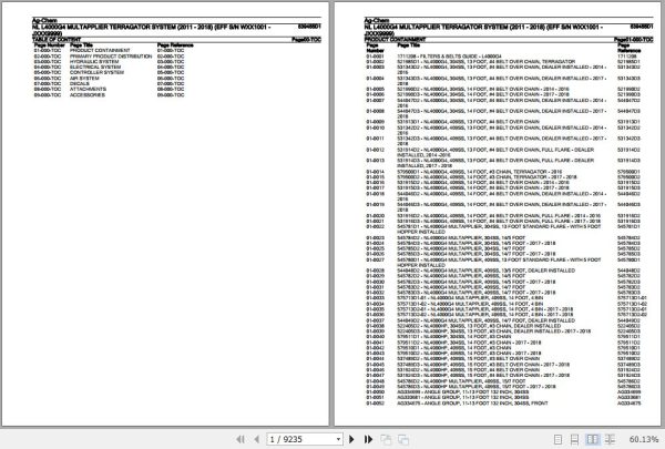 Ag Chem Multapplier Terragator System NL L4000G4 Parts Catalog 539455D1 1