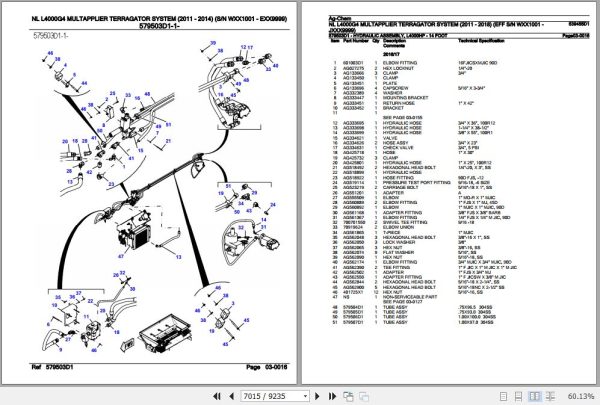 Ag Chem Multapplier Terragator System NL L4000G4 Parts Catalog 539455D1 3