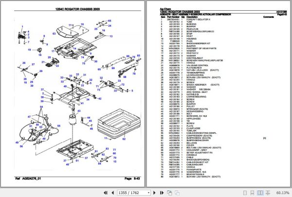 Ag Chem Rogator Chassis 1254C Parts Catalog AG121386 3