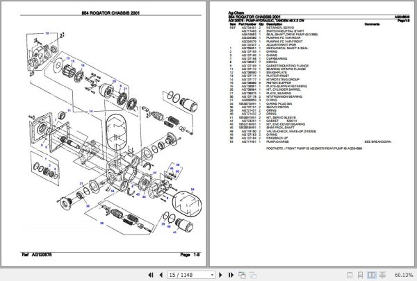 Ag Chem Rogator Chassis 854 Parts Catalog AG546540 2