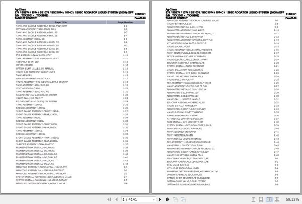 Ag Chem Rogator Liquid System 874 SS874 1074 SS1074 SSC1074 1074C 1286C Parts Catalog 514904D1 1