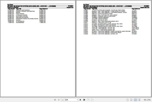 Ag Chem Rogator System Air Max 180 Parts Catalog 551988D1 1