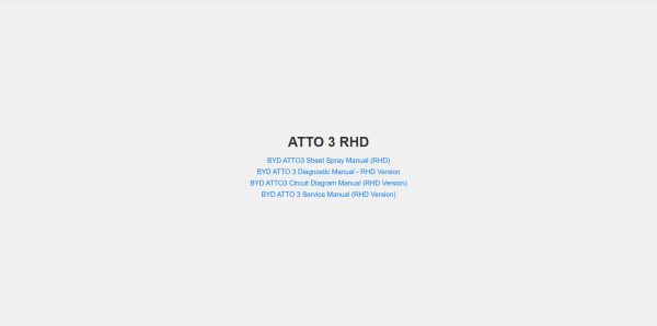 BYD ATTO3 RHD Workshop Repair Service Manual 1