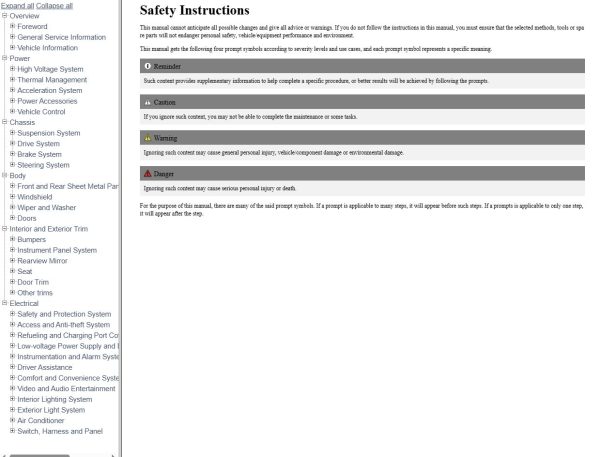 BYD D1 Battery Electric Vehicle Model 2023 Service Manual 2