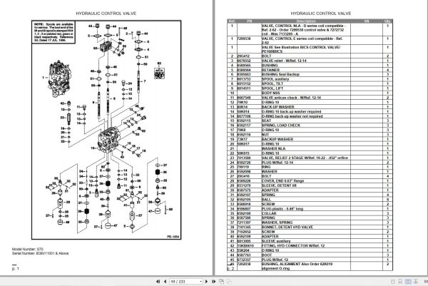 Bobcat Skid Steer Loader S70 Parts Manual 2