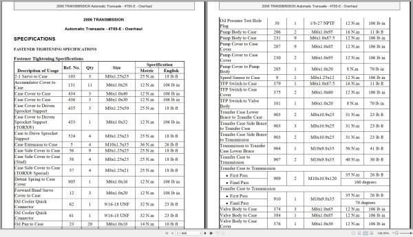 Buick GM Automatic Transmission Transaxle 4T65 E Overhaul Service Manual 2006 1