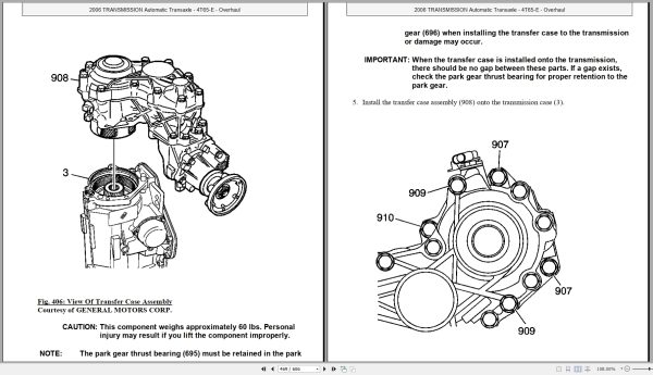 Buick GM Automatic Transmission Transaxle 4T65 E Overhaul Service Manual 2006 2