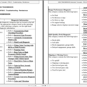Buick Rendezvous 2006 Transmission 4T65 E Troubleshooting Manual 1