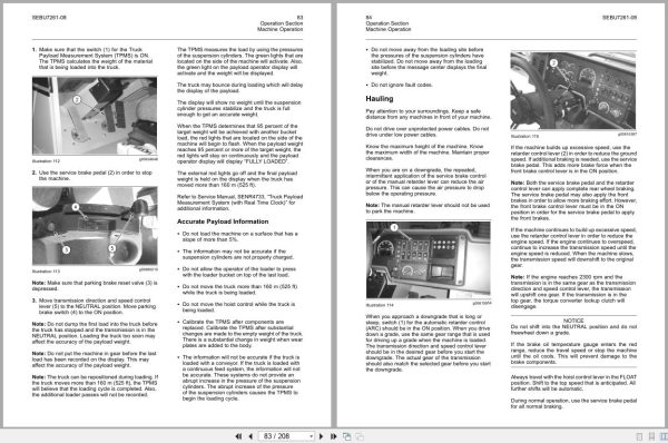 CAT Off Highway Truck Tractors 776D 777D Operation and Maintenance Manual SEBU7261 08 2