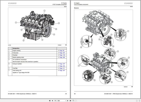 CLAAS Mercedes Benz Engine OM502LA Repair Manual 2