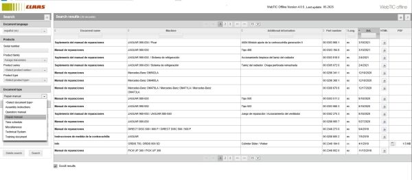 CLAAS WebTIC ES 05.2025 Operator Schematic Repair Technical Program 2