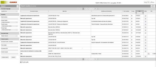 CLAAS WebTIC ES 05.2025 Operator Schematic Repair Technical Program 3