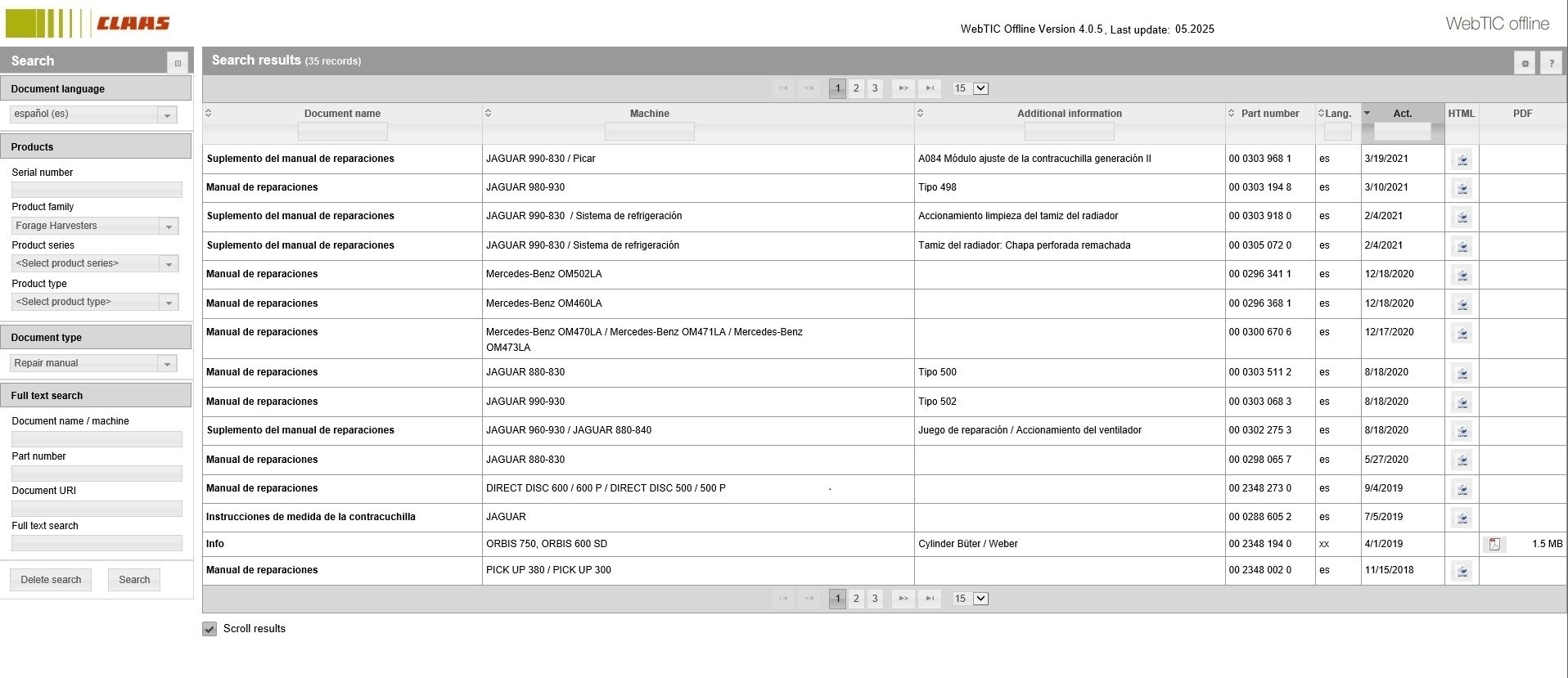 CLAAS WebTIC ES 05.2025 Operator Schematic Repair Technical Program 3