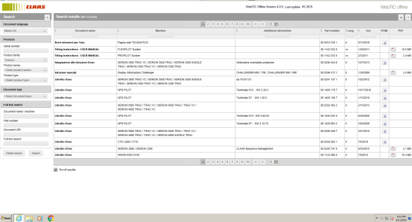 CLAAS WebTIC IT 05.2025 Operator Schematic Repair Technical Program 1