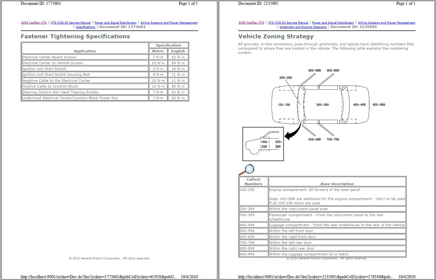 Cadillac CTS 2007 2011 Workshop Manual amd Electrical Wiring Diagram 1