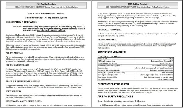 Cadillac Escalade 2002 2005 Repair Manual and Electrical Wiring Diagram 1