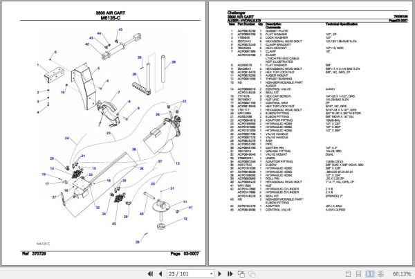 Challenger Air Cart 3800 Parts Catalog 79036186 3