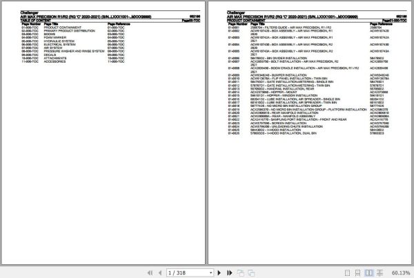 Challenger Air Max Precision R1 R2 Parts Catalog 652186 1