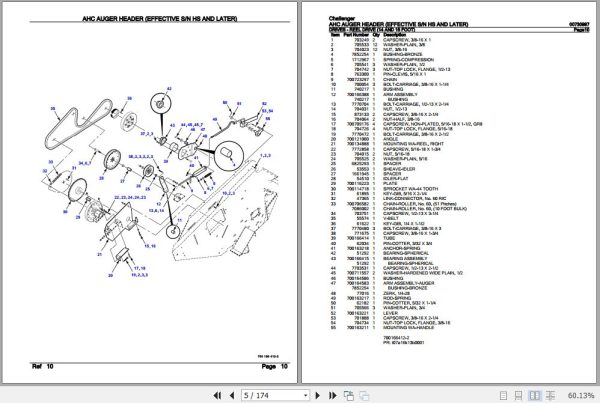 Challenger Auger Header AHC Parts Catalog 00730997 2