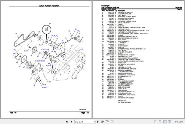Challenger Auger Header AHCT Parts Catalog 00730154 2