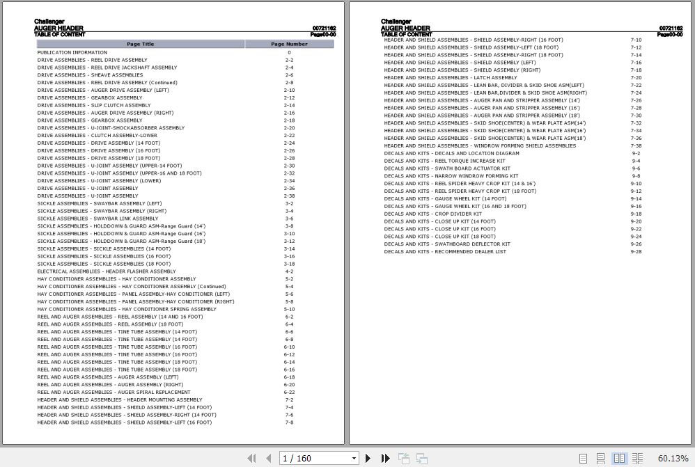 Challenger Auger Header Parts Catalog 00721162 1
